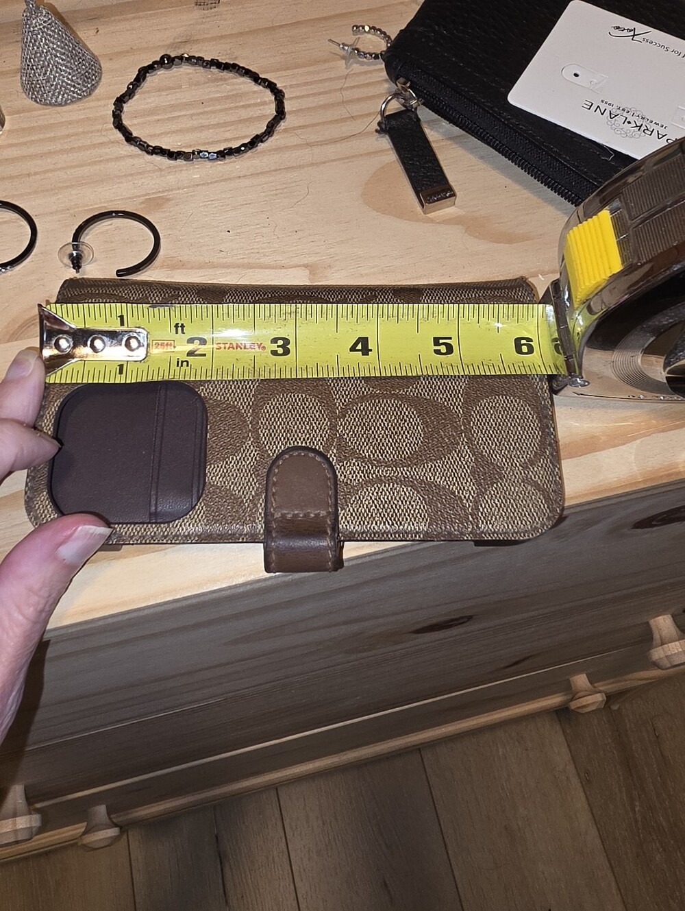 Coach Brown Signature Canvas Phone Wallet Case - Picture 3 of 3